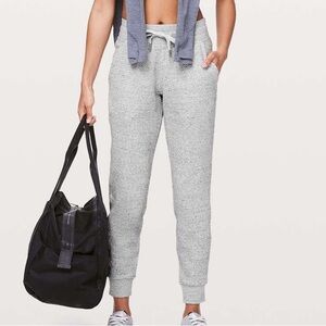 lululemon Warm Down Jogger Heathered Melody Light Grey Size 6